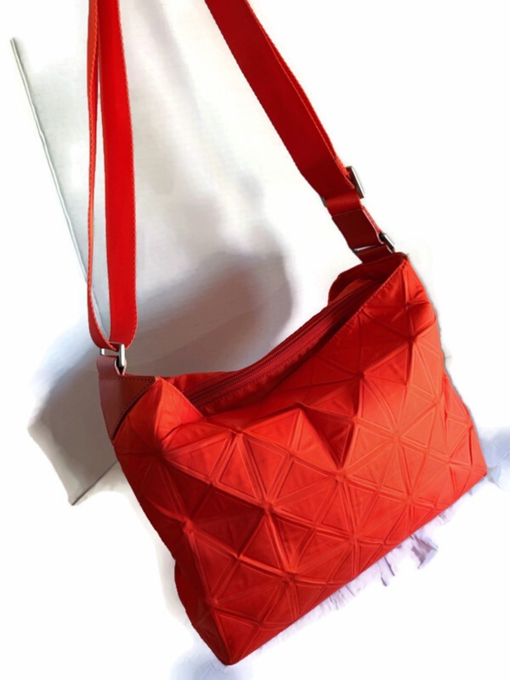 Issey Miyake Red Geometric Crossbody/shoulder Bag